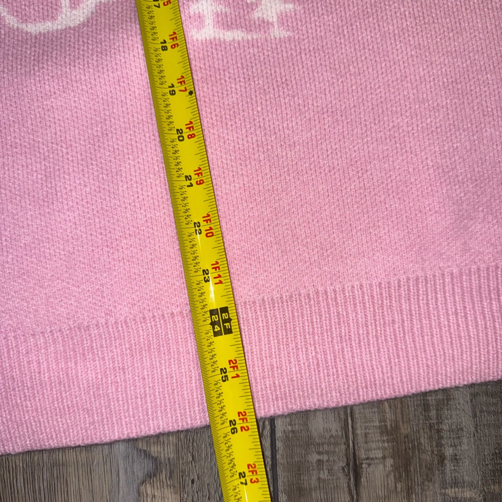 Pink 'Après Ski' Graphic Knit Sweater Edikted Small NWT - Picture 6 of 7